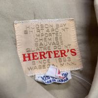 1950s Vintage Herter's for Hudson Bay Beige Cotton Button Up 4-Point Shirt Made in Japan Size M