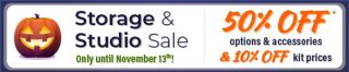 Storage & Studio Sale - Save 50% on options & 20% gazebos