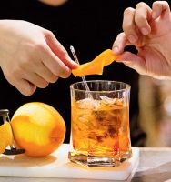 Bartender making an Old Fashioned