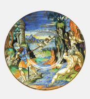 Maiolica plate decorated with a mythological scene